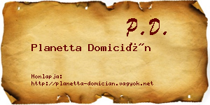 Planetta Domicián névjegykártya